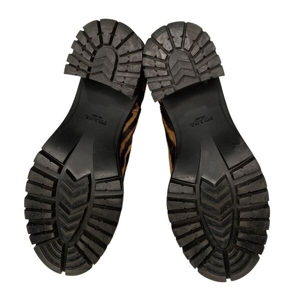 Prada Ocelot-Print Calf Hair Chelsea Boots EU 37.5 Chunky Heeled Animal Print - Picture 8 of 10